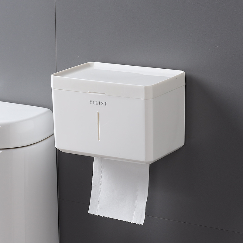 Seinasse paigaldatav veekindel plastist tualettpaberi kast, mudel 9141, sobib ritiniam pabire, kaasaegne minimalistlik stiil