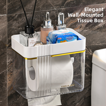 Nástenný zásobník na toaletný papier Morning Dream Jia, plast, hladký povrch, štvorcový tvar