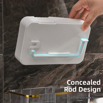 Nástenný zásobník na toaletný papier Morning Dream Jia, plast, hladký povrch, štvorcový tvar