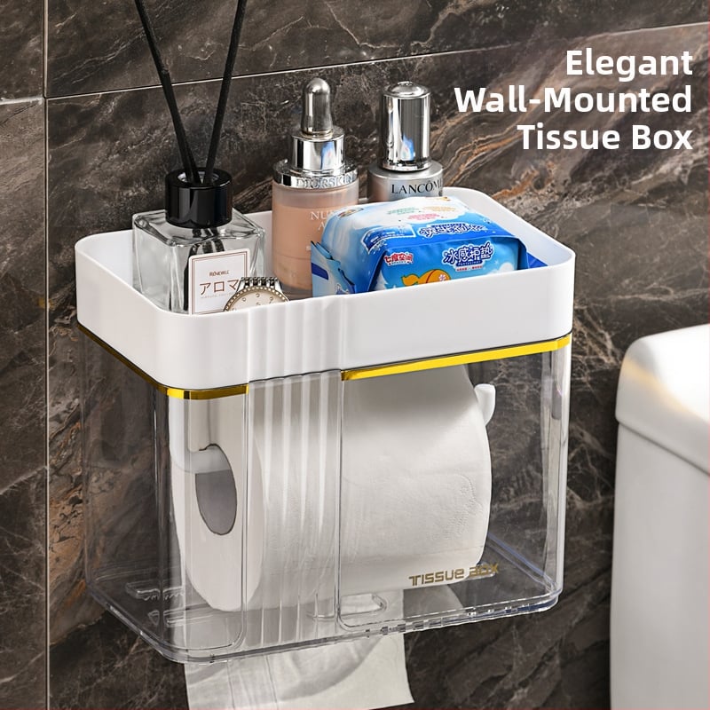 Nástenný zásobník na toaletný papier Morning Dream Jia, plast, hladký povrch, štvorcový tvar