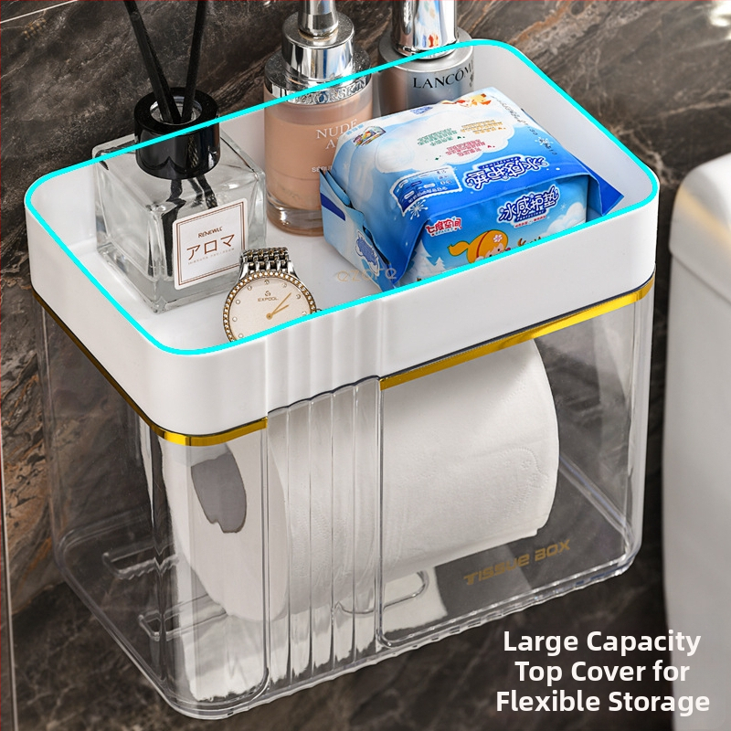 Sienas tualetes papīra turētājs Morning Dream Jia, plastmasa, gluda virsma, kvadrāta forma