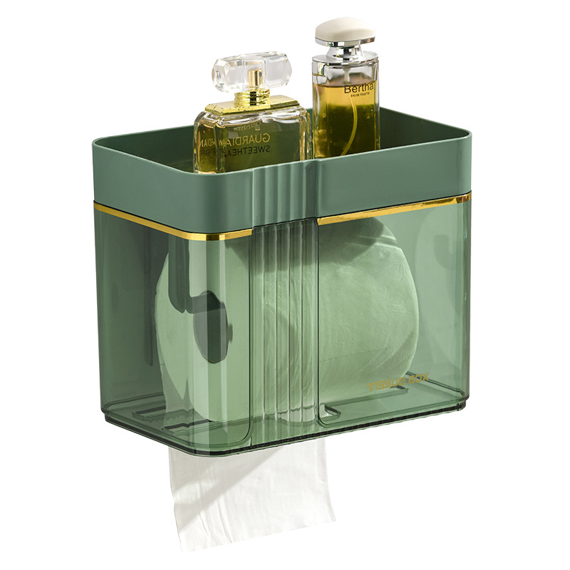 Nástenný zásobník na toaletný papier Morning Dream Jia, plast, hladký povrch, štvorcový tvar