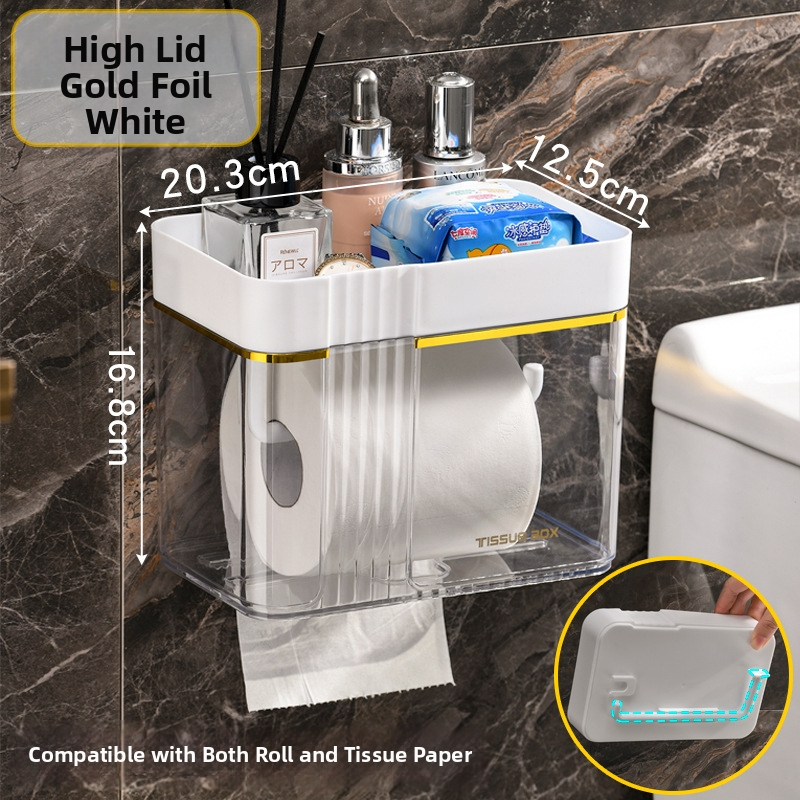 Nástenný zásobník na toaletný papier Morning Dream Jia, plast, hladký povrch, štvorcový tvar