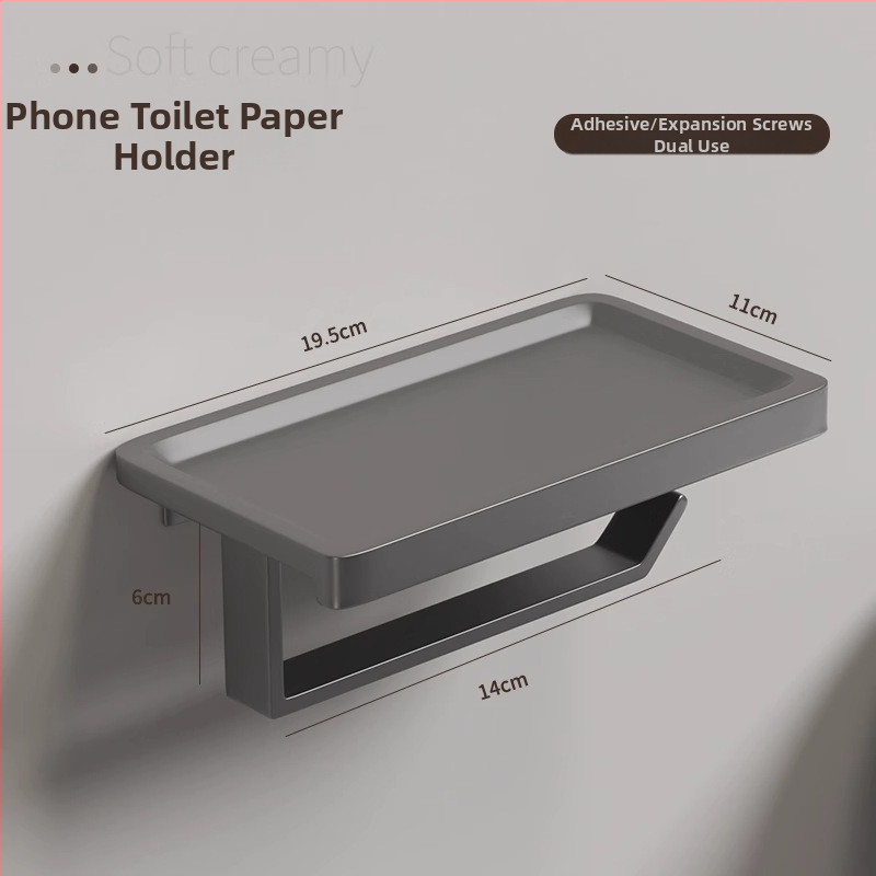 WC-paberirulli hoidja, Space alumiinium, mudel 102-JZJ-NB, kaasaegne minimalistlik stiil, sobib rullpaberiga
