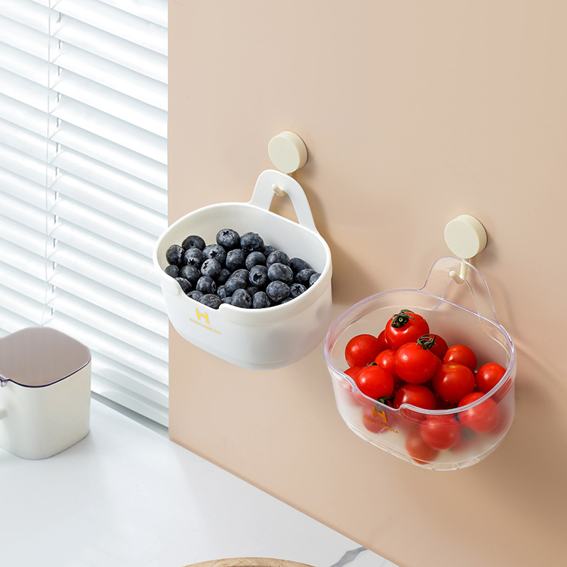 Vješena plastična kuhinjska posuda za skladištenje luka, đumbira i češnjaka; zidna košara za voće i povrće; model 4499; porijeklo Zhejiang; stil moderni minimalistički