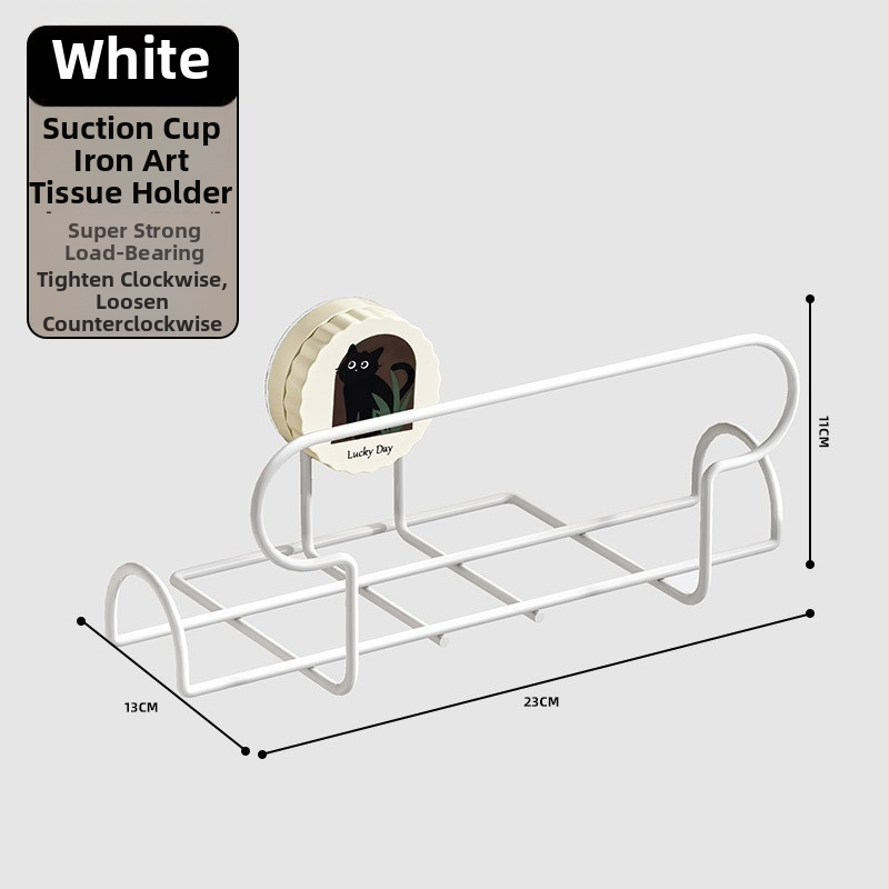Siurbimo puodelio laikiklis šlapioms servetėlėms — sieninis popieriaus rankų laikiklis virtuvėje ir vonioje (ABS+geležis, elektroplatavimas)
