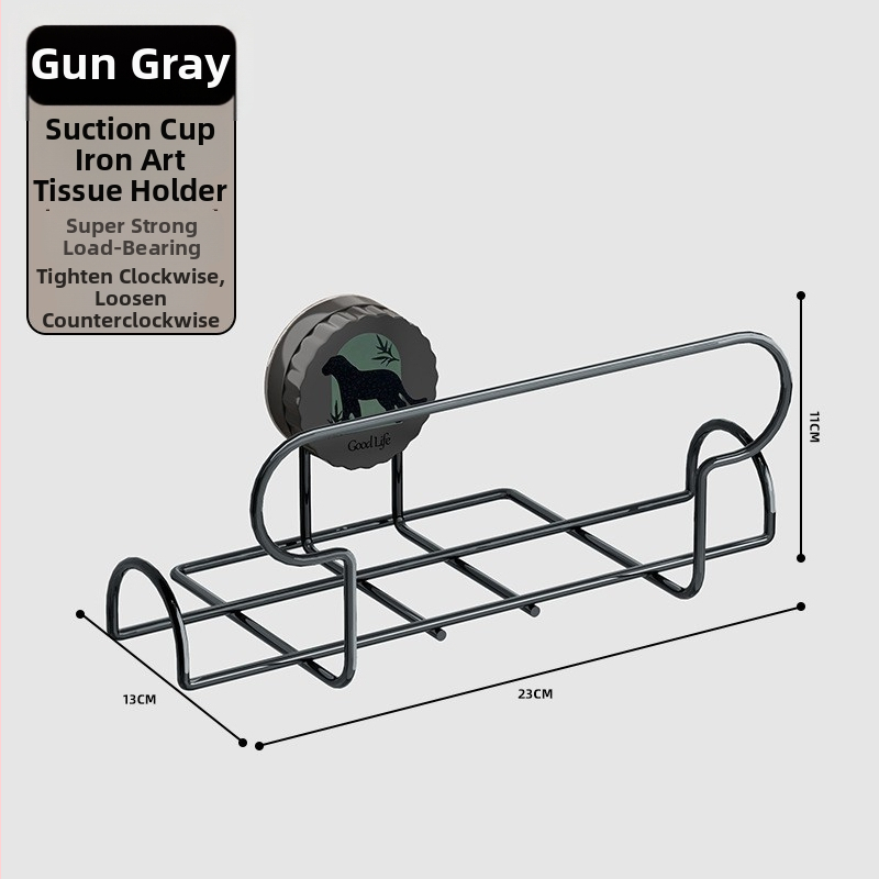 Siurbimo puodelio laikiklis šlapioms servetėlėms — sieninis popieriaus rankų laikiklis virtuvėje ir vonioje (ABS+geležis, elektroplatavimas)