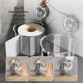 Youqin seinale paigaldatav suction cup tualettpaberirulli hoidik – plastikust, sobib rullpaberile, vannituppa, puurimata