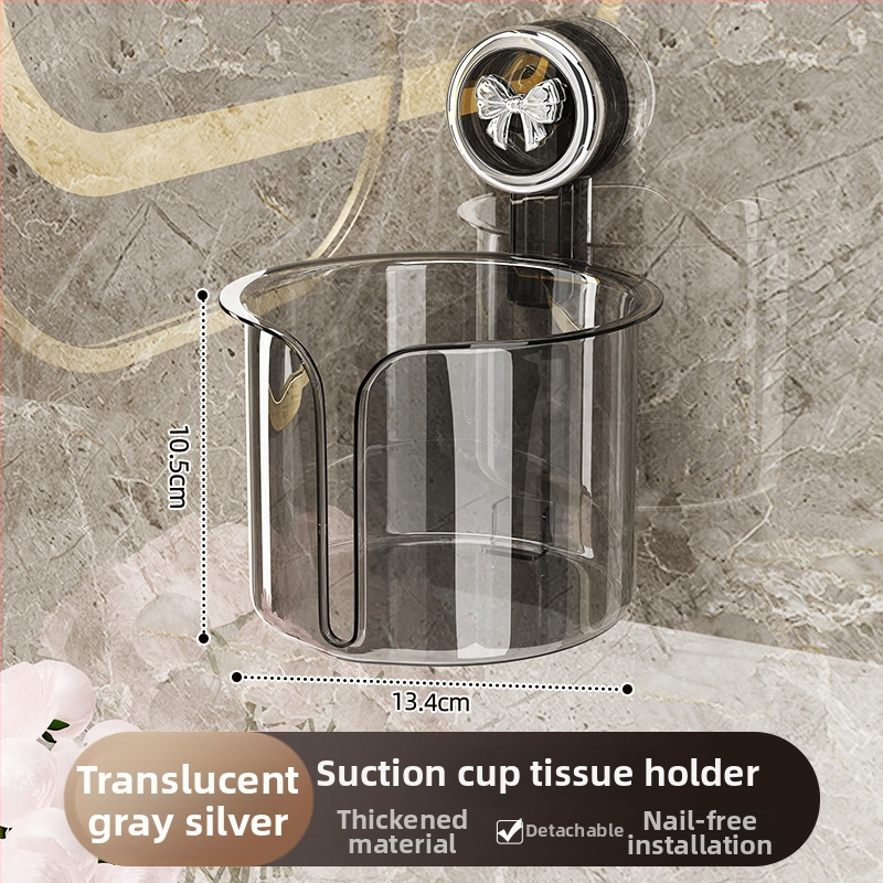 Youqin seinale paigaldatav suction cup tualettpaberirulli hoidik – plastikust, sobib rullpaberile, vannituppa, puurimata