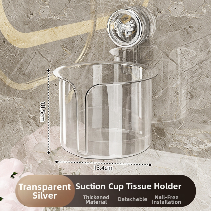 Youqin seinale paigaldatav suction cup tualettpaberirulli hoidik – plastikust, sobib rullpaberile, vannituppa, puurimata