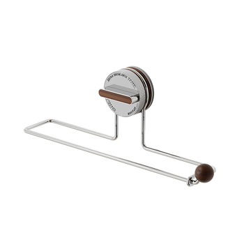 Hedou C Siurbimo virtuvės popieriaus laikiklis, apvalios formos, medžiaga: nerūdijantis plienas + ABS + medis + silikono gelis