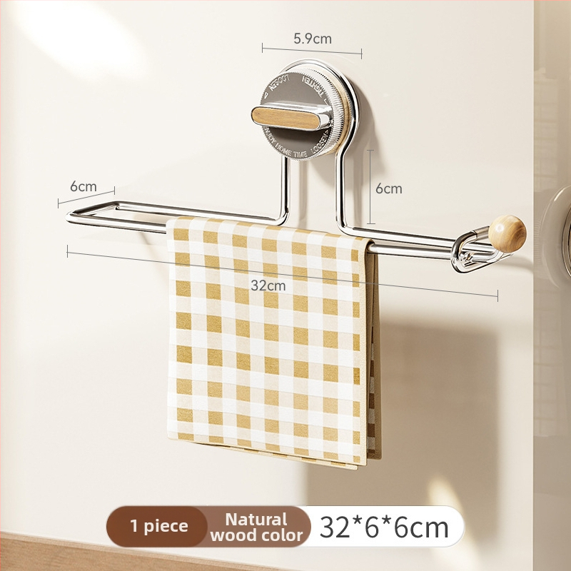 Hedou C Siurbimo virtuvės popieriaus laikiklis, apvalios formos, medžiaga: nerūdijantis plienas + ABS + medis + silikono gelis