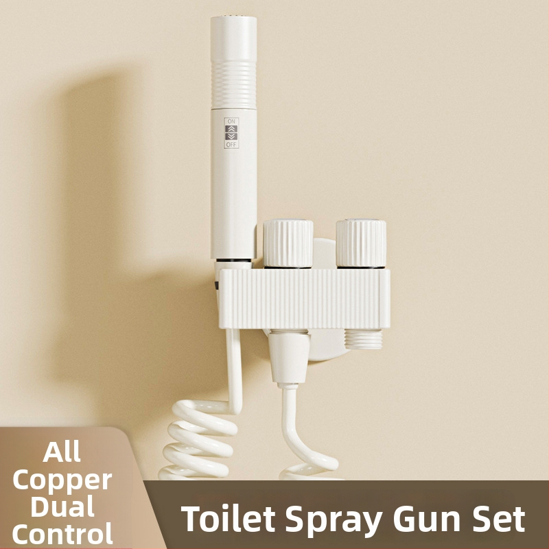 FXQ23N Seinasse paigaldatav nurga ventiil vannitoa jaoks kahekordse juhtimise ja vasest pritsimis püstoliga WC jaoks