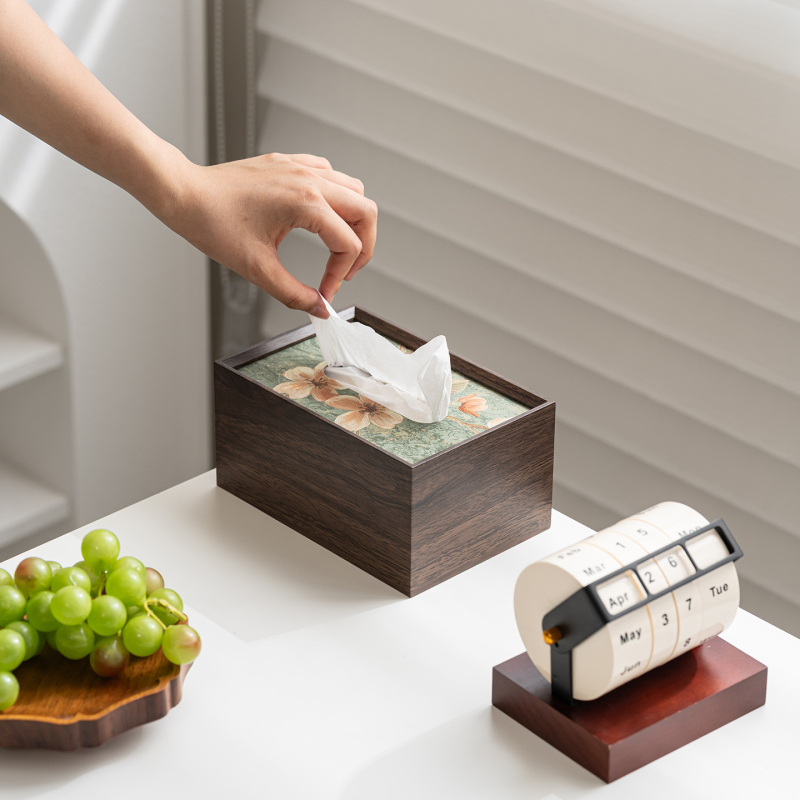 Cutie de șervețele din lemn, cu logo personalizabil, compatibilă cu șervețele de hârtie, multifuncțională pentru living