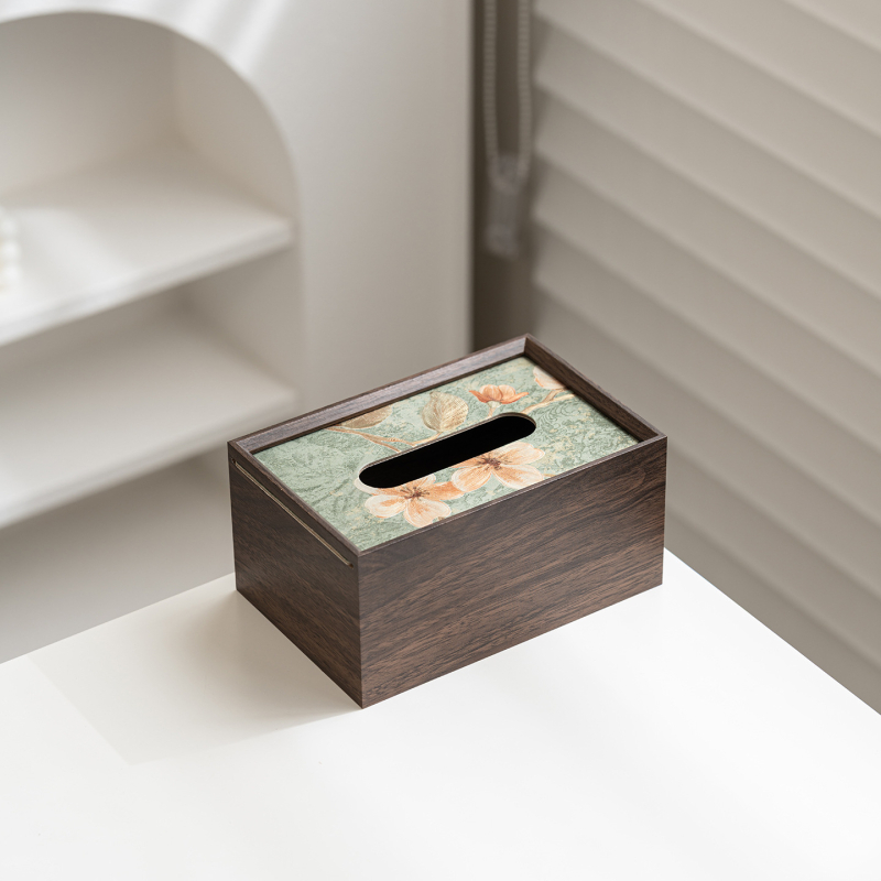 Cutie de șervețele din lemn, cu logo personalizabil, compatibilă cu șervețele de hârtie, multifuncțională pentru living
