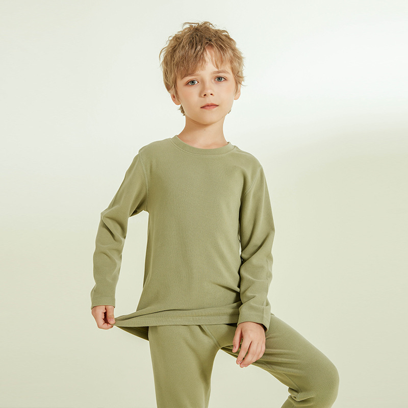 Vaikų terminis komplektas viršutiniam ir apatiniam drabužiui, dvipusis fliso pamušalas, storas, šiltas namų drabužiai