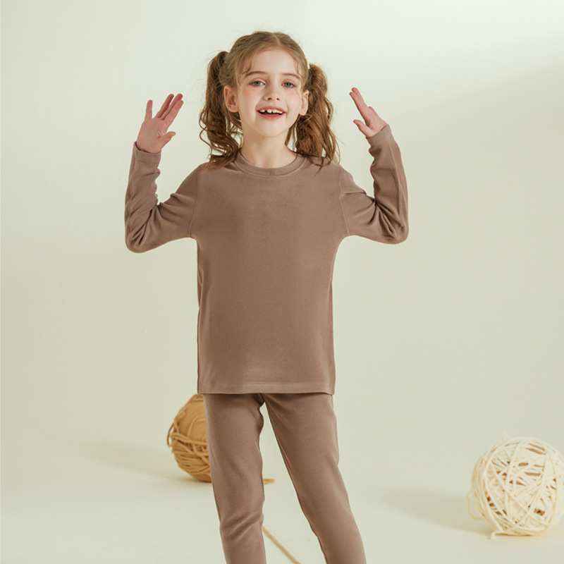 Vaikų terminis komplektas viršutiniam ir apatiniam drabužiui, dvipusis fliso pamušalas, storas, šiltas namų drabužiai