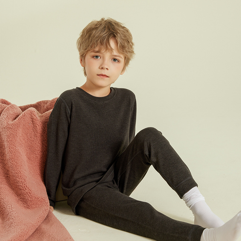 Vaikų terminis komplektas viršutiniam ir apatiniam drabužiui, dvipusis fliso pamušalas, storas, šiltas namų drabužiai