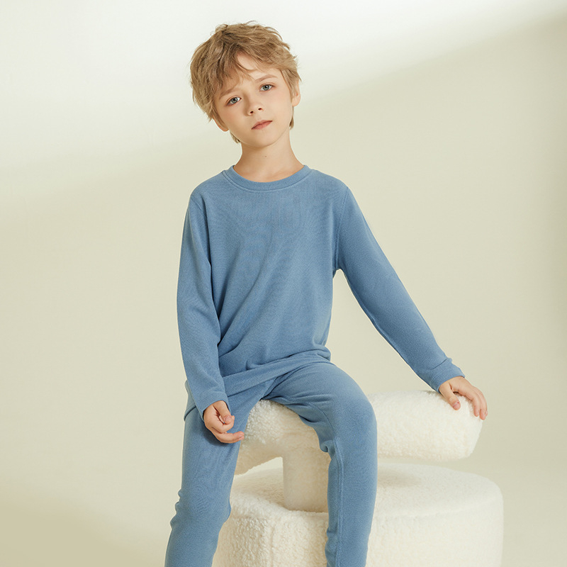 Vaikų terminis komplektas viršutiniam ir apatiniam drabužiui, dvipusis fliso pamušalas, storas, šiltas namų drabužiai