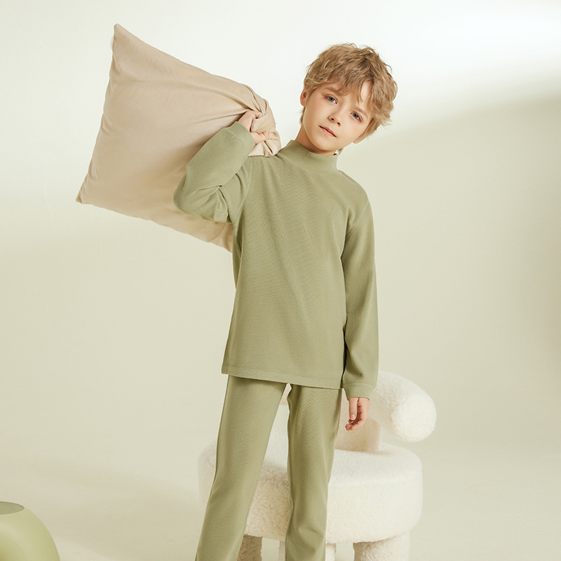 Vaikų terminis komplektas viršutiniam ir apatiniam drabužiui, dvipusis fliso pamušalas, storas, šiltas namų drabužiai