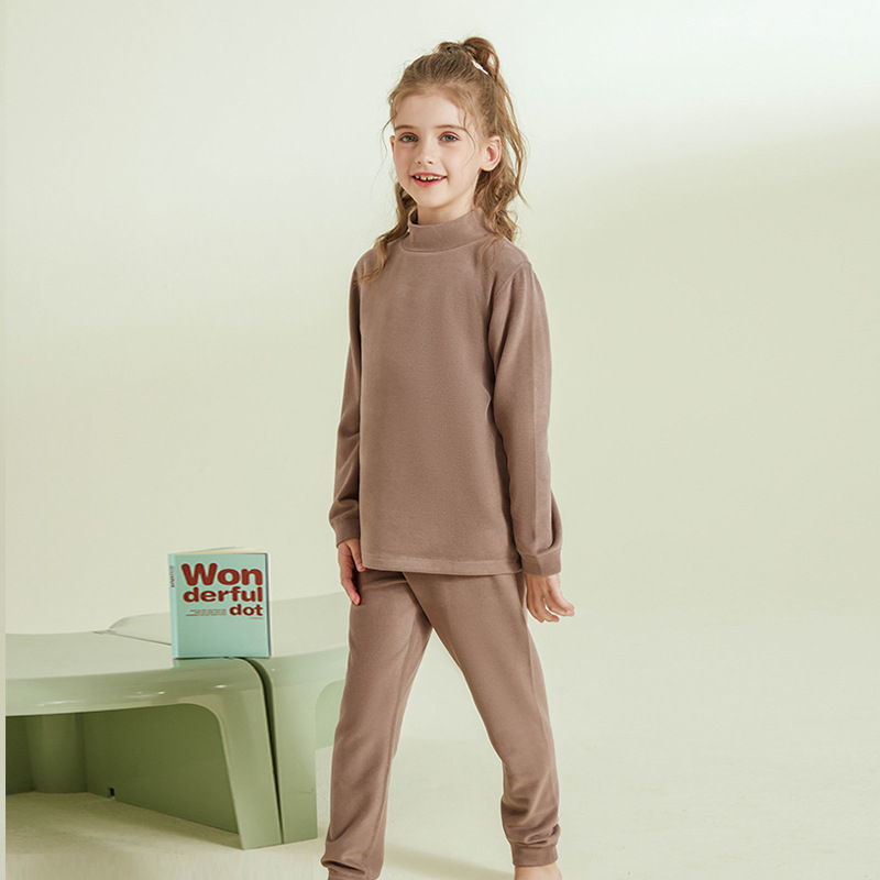 Vaikų terminis komplektas viršutiniam ir apatiniam drabužiui, dvipusis fliso pamušalas, storas, šiltas namų drabužiai