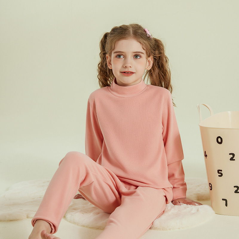 Vaikų terminis komplektas viršutiniam ir apatiniam drabužiui, dvipusis fliso pamušalas, storas, šiltas namų drabužiai