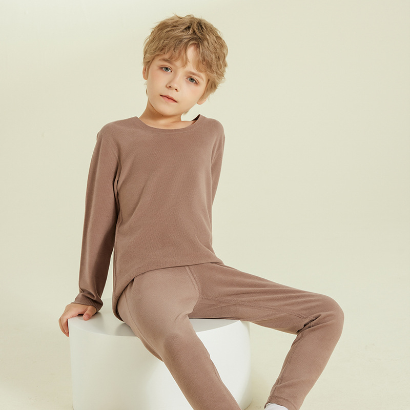 Vaikų terminis komplektas viršutiniam ir apatiniam drabužiui, dvipusis fliso pamušalas, storas, šiltas namų drabužiai