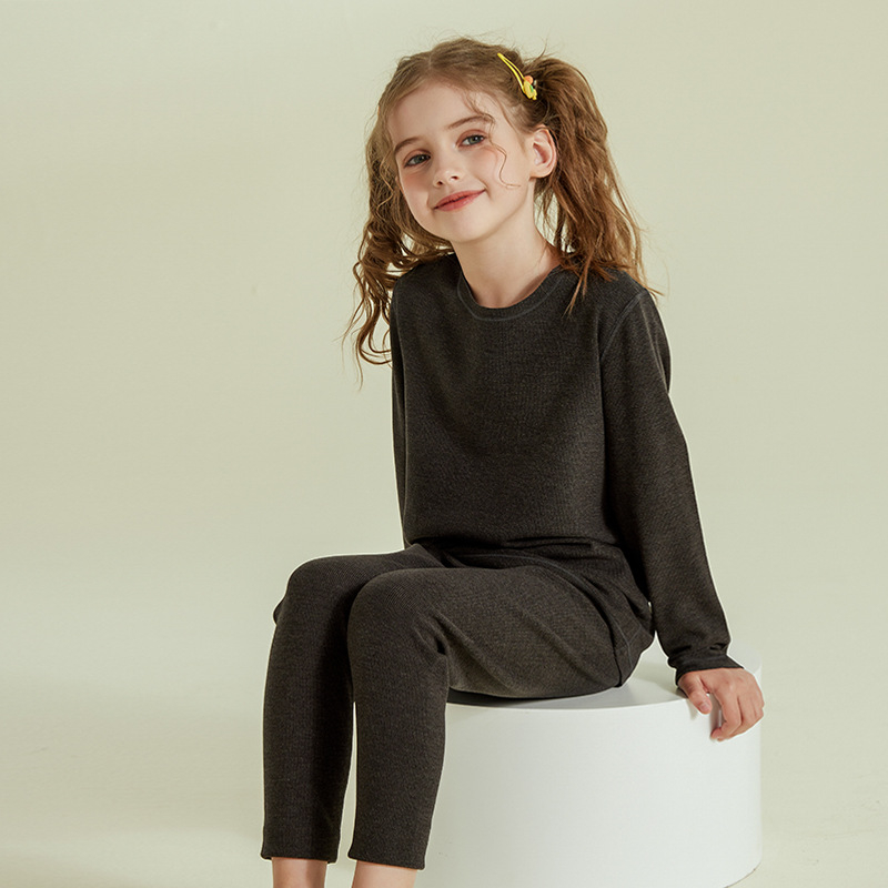 Vaikų terminis komplektas viršutiniam ir apatiniam drabužiui, dvipusis fliso pamušalas, storas, šiltas namų drabužiai