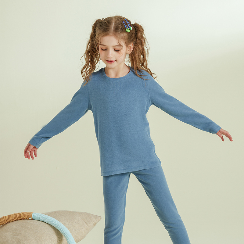 Vaikų terminis komplektas viršutiniam ir apatiniam drabužiui, dvipusis fliso pamušalas, storas, šiltas namų drabužiai