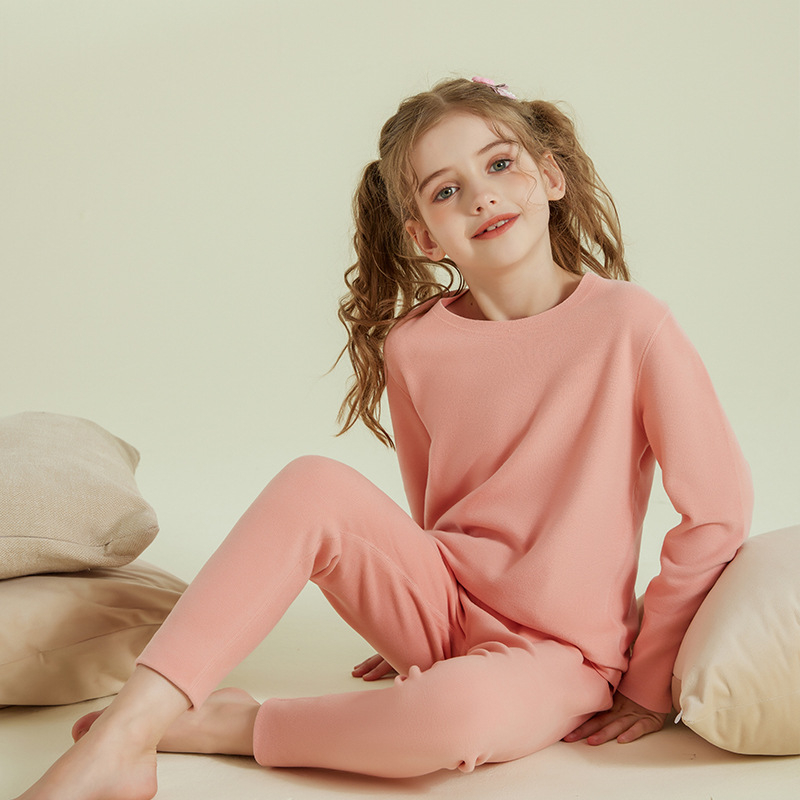 Vaikų terminis komplektas viršutiniam ir apatiniam drabužiui, dvipusis fliso pamušalas, storas, šiltas namų drabužiai