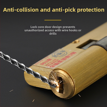 Meďový vnútorný zámkový cylinder, model Super C-Class, vhodný pre drevené vnútorné dvere, štýl ľahký luxus