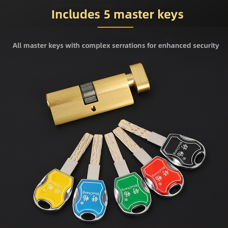 Meďový vnútorný zámkový cylinder, model Super C-Class, vhodný pre drevené vnútorné dvere, štýl ľahký luxus