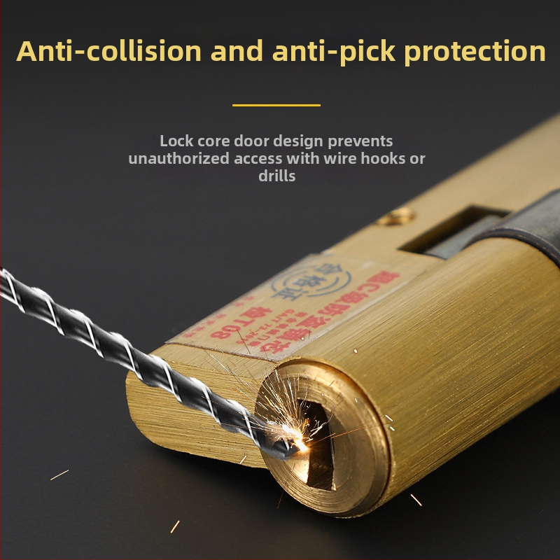 Meďový vnútorný zámkový cylinder, model Super C-Class, vhodný pre drevené vnútorné dvere, štýl ľahký luxus