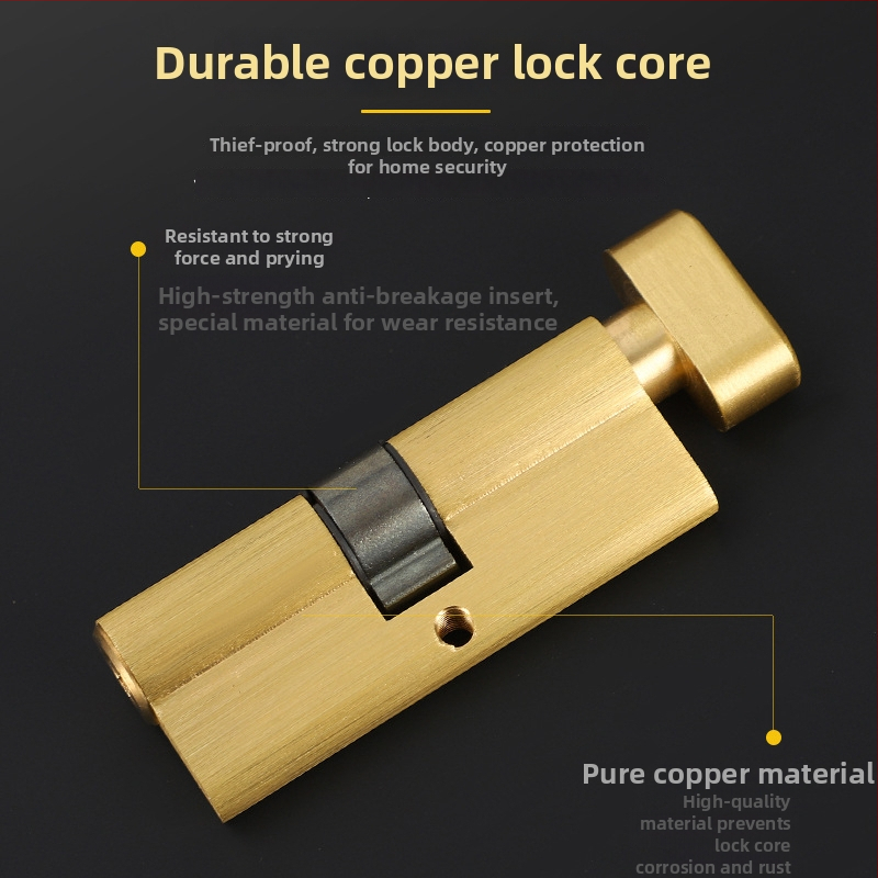 Meďový vnútorný zámkový cylinder, model Super C-Class, vhodný pre drevené vnútorné dvere, štýl ľahký luxus