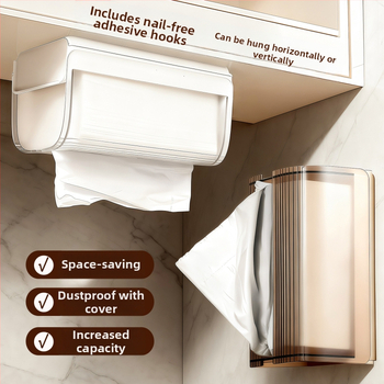 AK896 taskurätikute karp vedrumehhanismiga, PP+PET; mitmekülgne, sobib autole, eluruumile ja vannitoa jaoks