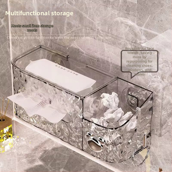 Salvrätikute kast seinale imukupiga, jäämustriga, veekindel, sobib tõmmatavate salvrätikute jaoks