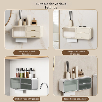 Seinasse paigaldatav tualettpaberikorv ilma puurimiseta, veekindel PP-materjal, sobib rullpaberile, vannituba