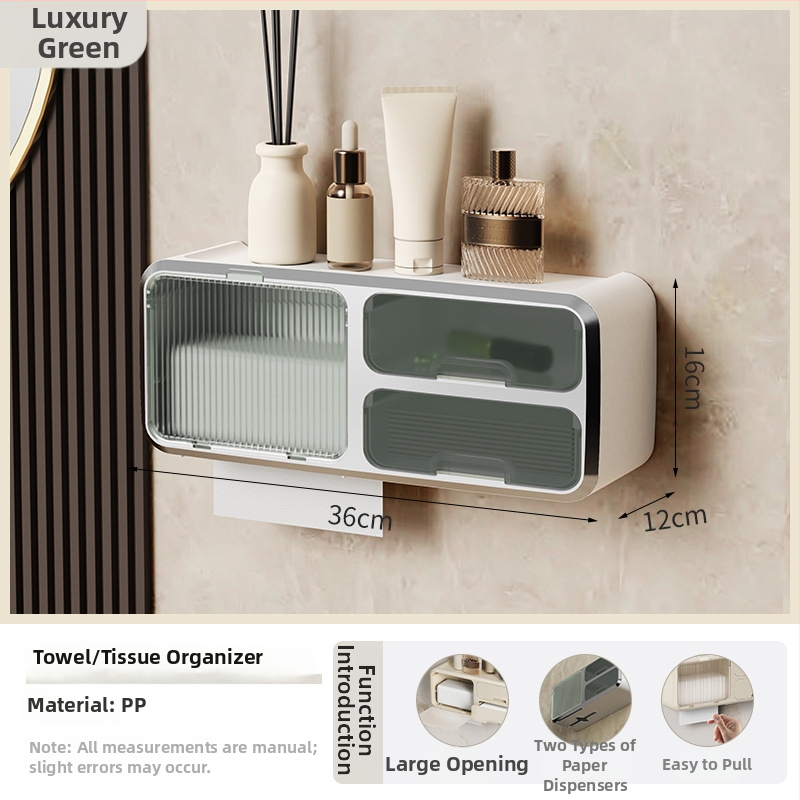 Seinasse paigaldatav tualettpaberikorv ilma puurimiseta, veekindel PP-materjal, sobib rullpaberile, vannituba