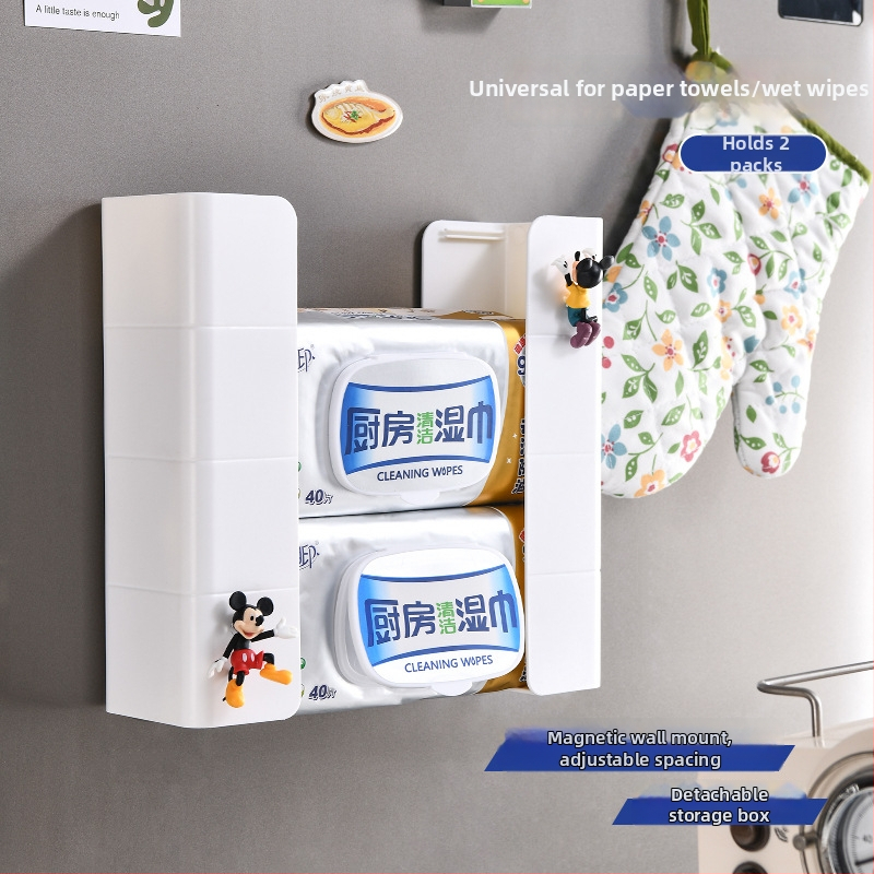 Jaotatud magnetiline salvrätikukarp – plastikust, sobib märgade salvrätikute jaoks, mitmekülgne, kaasaegne stiil