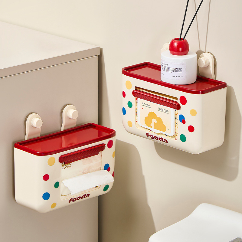 Siurbimo puodelio drėgnų servetėlių laikymo dėžutė su apverčiamu popieriaus rankšluosčių laikikliu – ABS, kvadratinė išvaizda, šiuolaikinis minimalistinis stilius