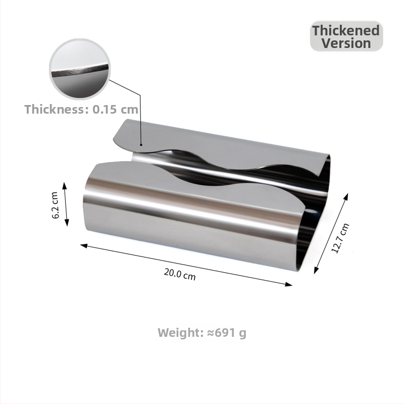 Roostevabast terasest salvrätikute karp, kerge luksusstiil, laineline muster, peegelviimistlus, mudel XT20220526