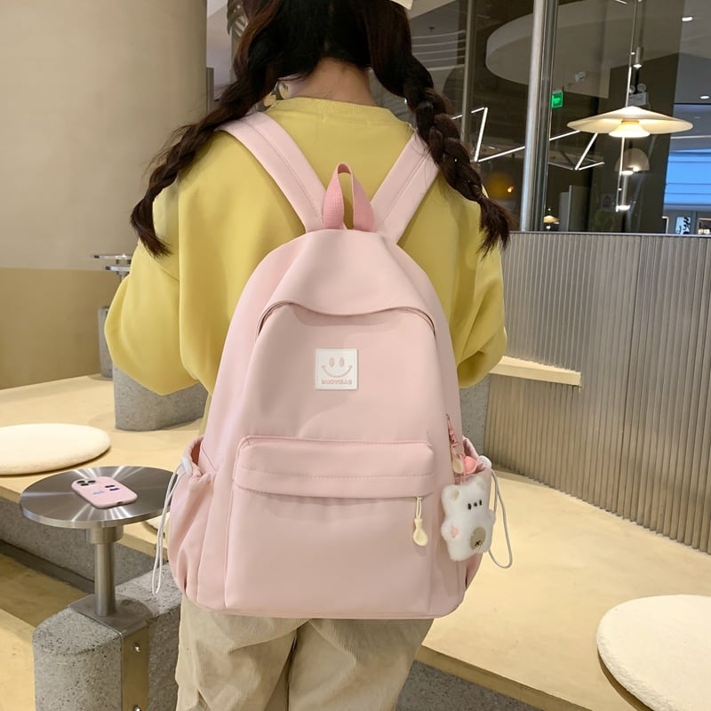 Lányoknak tervezett iskolatáska - nejlon, lélegző, légpárnás vállpánt, friss és édes stílus