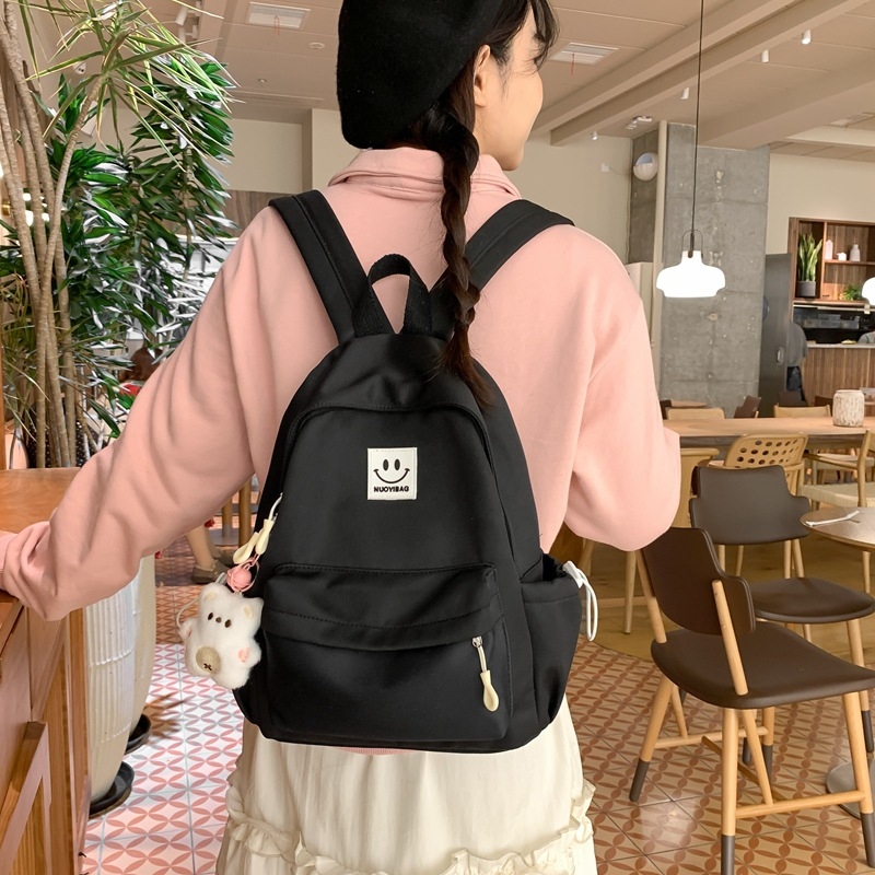 Lányoknak tervezett iskolatáska - nejlon, lélegző, légpárnás vállpánt, friss és édes stílus