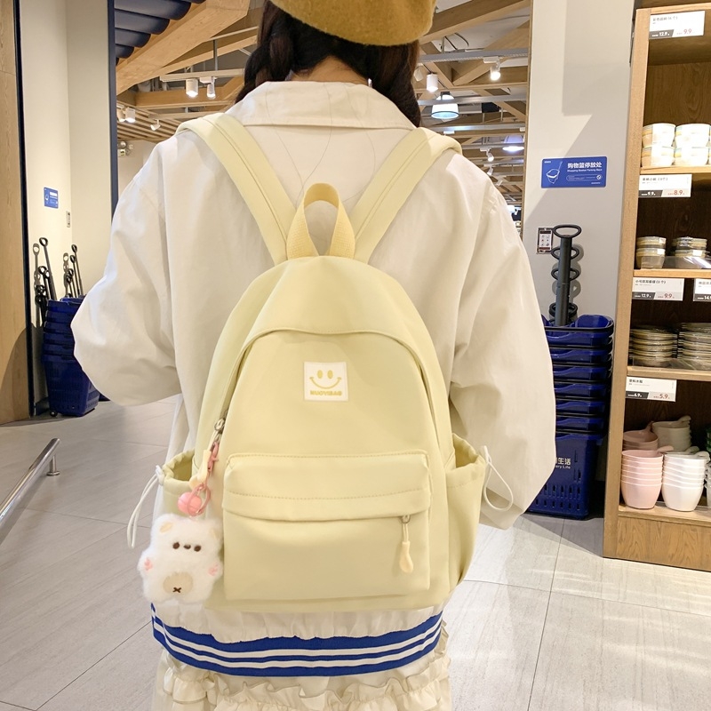 Lányoknak tervezett iskolatáska - nejlon, lélegző, légpárnás vállpánt, friss és édes stílus