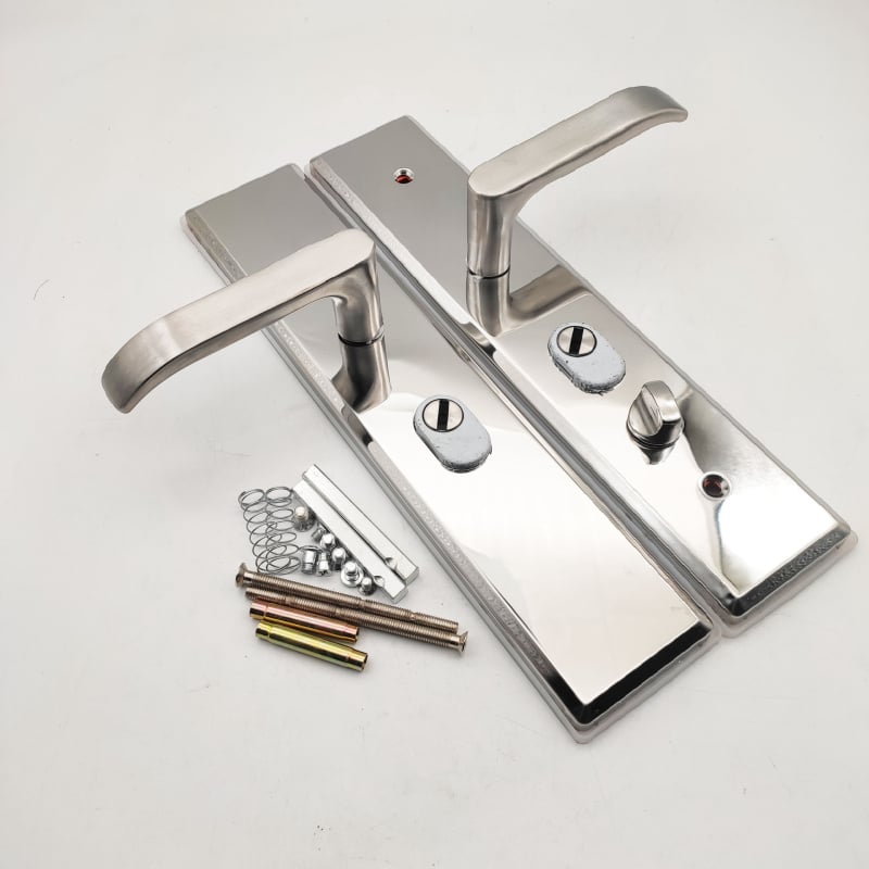 Lopás elleni ajtópanel fogantyú zár – rozsdamentes acél, modell 9009-03, tömeg 1100 g, panel vastagság 1,5 mm