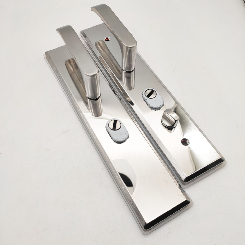 Lopás elleni ajtópanel fogantyú zár – rozsdamentes acél, modell 9009-03, tömeg 1100 g, panel vastagság 1,5 mm