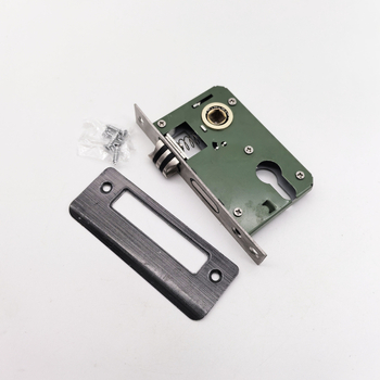 Telo zámku dverí, oválny model 50, nerezová oceľ + železo, hmotnosť 150 g, moderný minimalistický dizajn