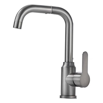 Кран за умивалник в банята, смесител за гореща и студена вода, неръждаема стомана, керамичен диск, вертикално монтиране, 22 mm вход/изход