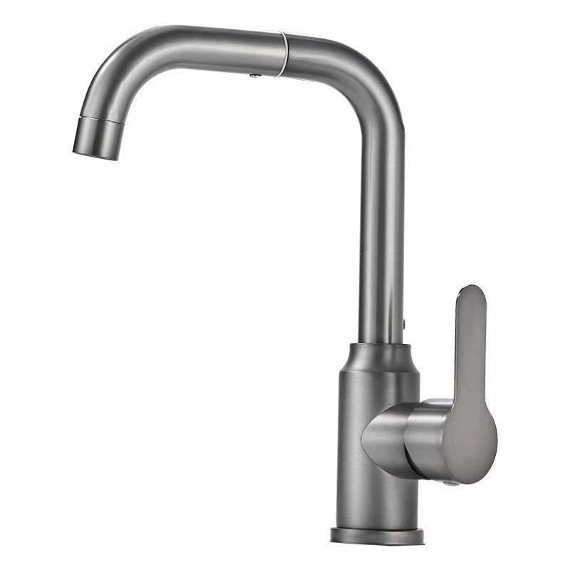 Кран за умивалник в банята, смесител за гореща и студена вода, неръждаема стомана, керамичен диск, вертикално монтиране, 22 mm вход/изход