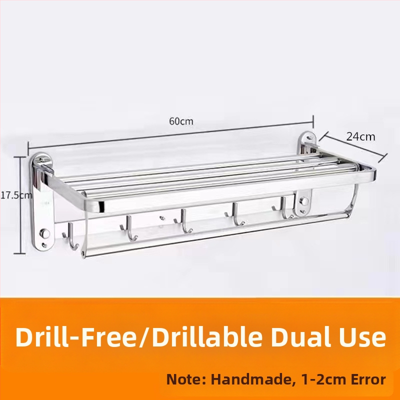 Nerūdijančio plieno sulankstomas rankšluosčių laikiklis, sieninis, 5 dalių rinkinys, šiuolaikinis minimalistinis dizainas